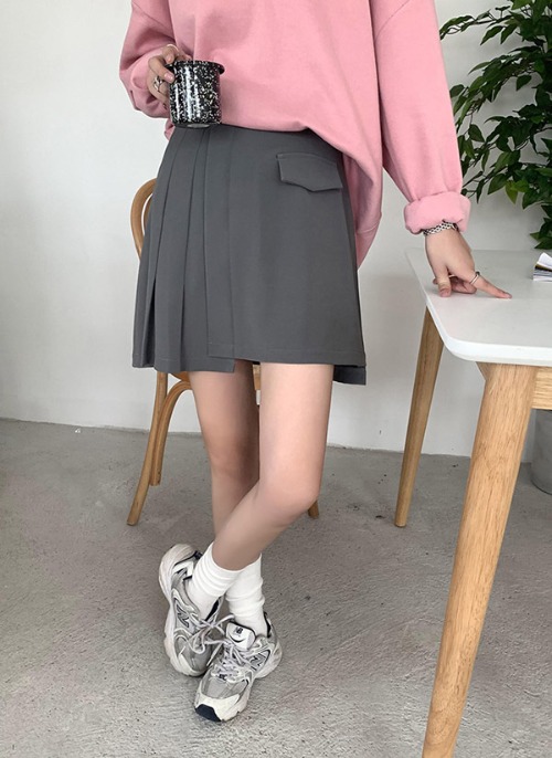 플리치 언발란스 미니 스커트
