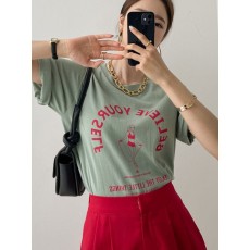 로프니 일러스트 반팔 크롭 티셔츠