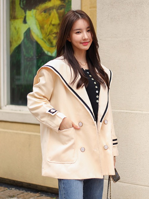 세일러 더블 빅카라 자켓