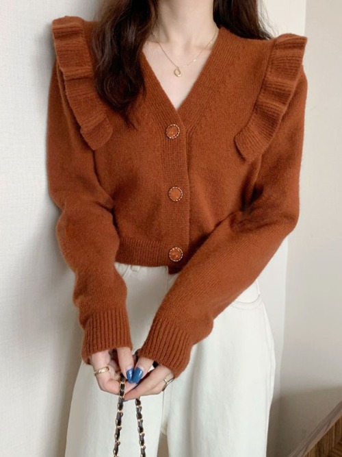 로셀린 프릴 숏가디건