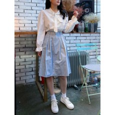 베릴 코튼 포켓 미디 스커트