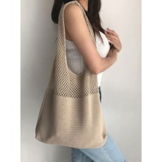 라오 펀칭 니트 숄더백