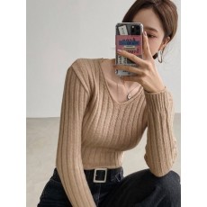 글램 골지 슬림 니트
