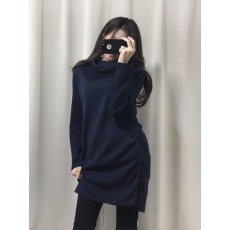 이젤 셔링 목폴라 롱 니트