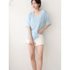 릴리나 U넥 반팔 티셔츠