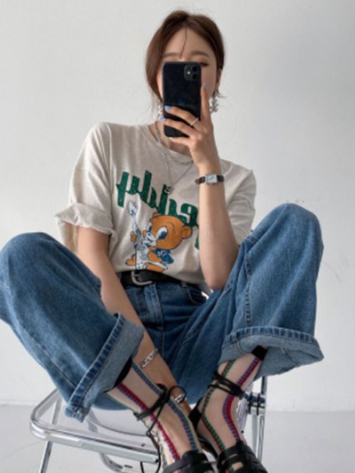 데얼즈 프린팅 반팔 티셔츠