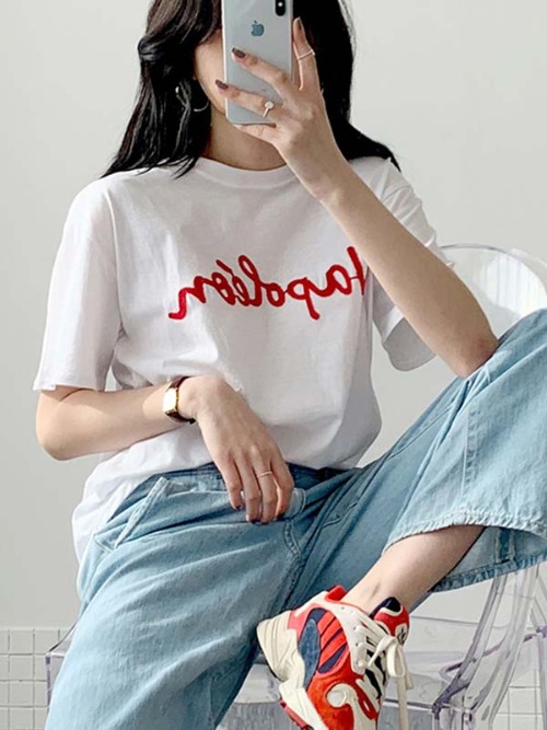 미빌리 패치 반팔 티셔츠