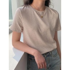 모나코 골지 반팔 티셔츠