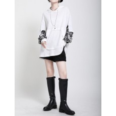비더원 체인장식 후드 긴팔티