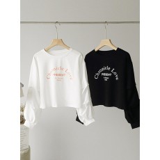 크랭크 크롭 긴팔티