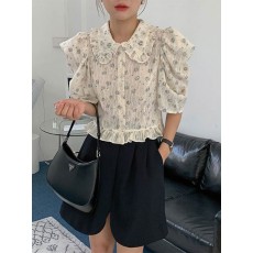 스위니 플라워 빅 카라 블라우스