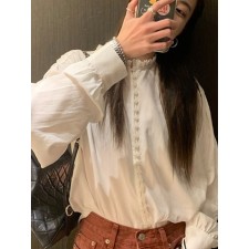 슈가팝 프릴넥 블라우스